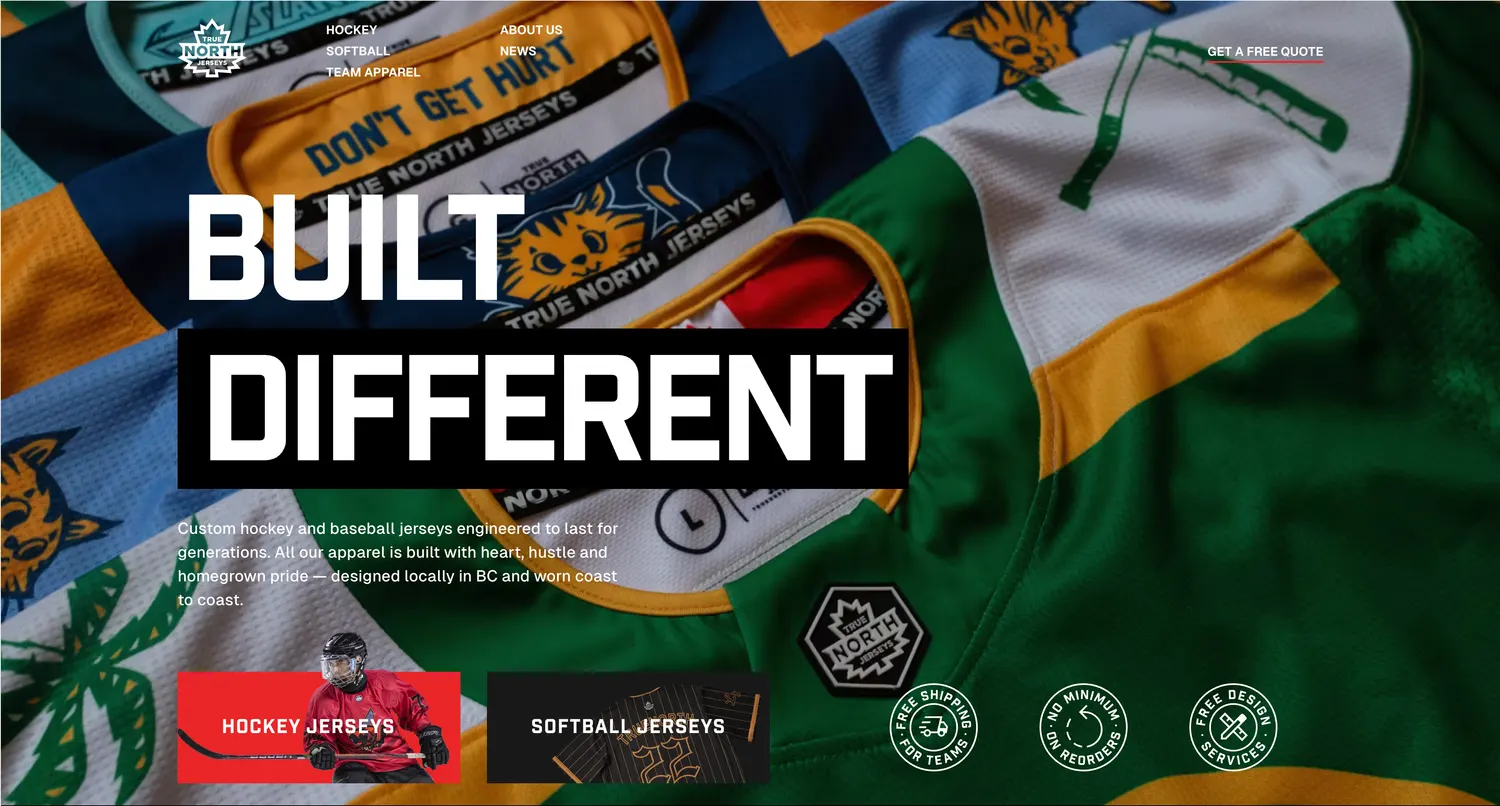 True North Jerseys: custom hockey & baseball apparel store